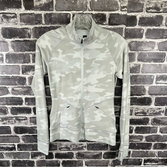 Lole Jackets & Blazers - Lole Womens Gray Camo Essential Up Full-Zip Cardigan Jacket - size XS